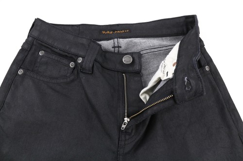 Nudie Jeans Skinny Lin Herren W28/L32 Schwarz Beschichtet Organische Baumwolle - Bild 4 von 9