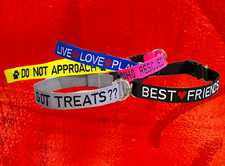 PERSONALIZED Embroidered Adjustable DOG COLLAR with cute sayings Design UR Own