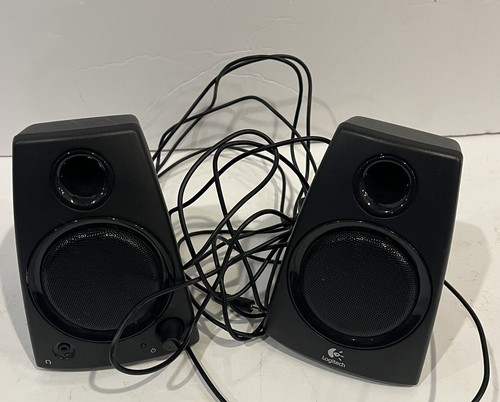 Logitech Z130 Computer Speakers S-00098 with power supply~ 3.5mm audio input Blk