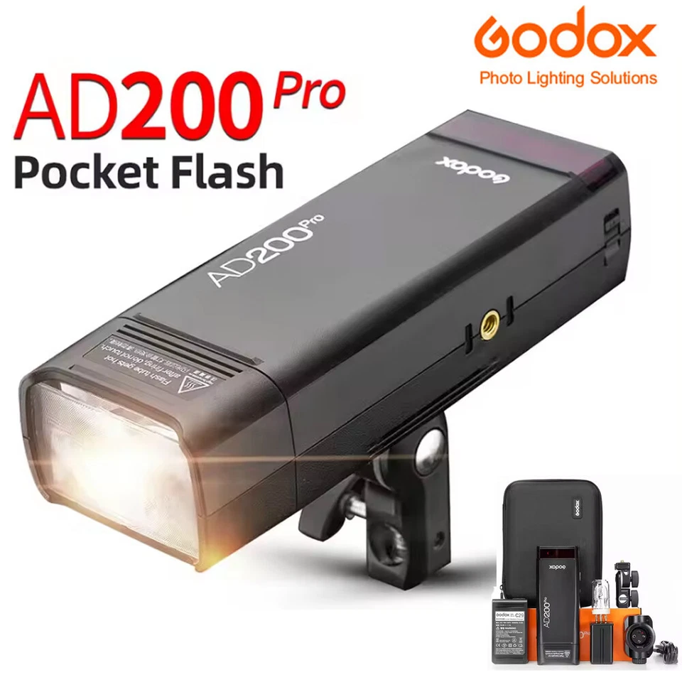 US Godox AD200Pro 2.4G TTL Wireless Pocket Outdoor Flash Light Speedlite+Battery - Image 3 of 4