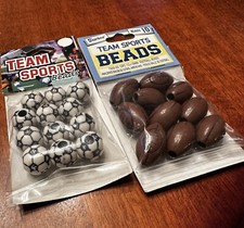 2 Pack Lot of Team Sports Beads 12mm Football Soccer NIP