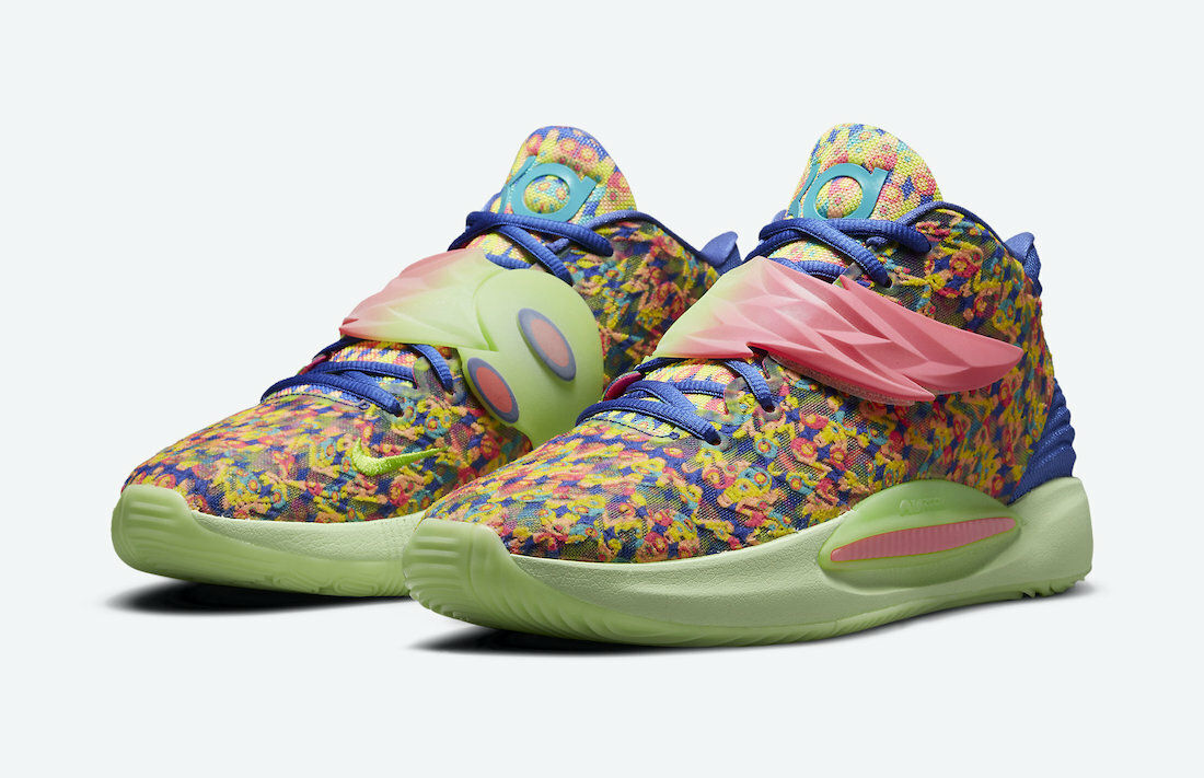NIKE KD14 EP【Kevin Durant】【Ron English】 Nike Kevin Durant KD 14 Ron English Lapis Pink Multicolor