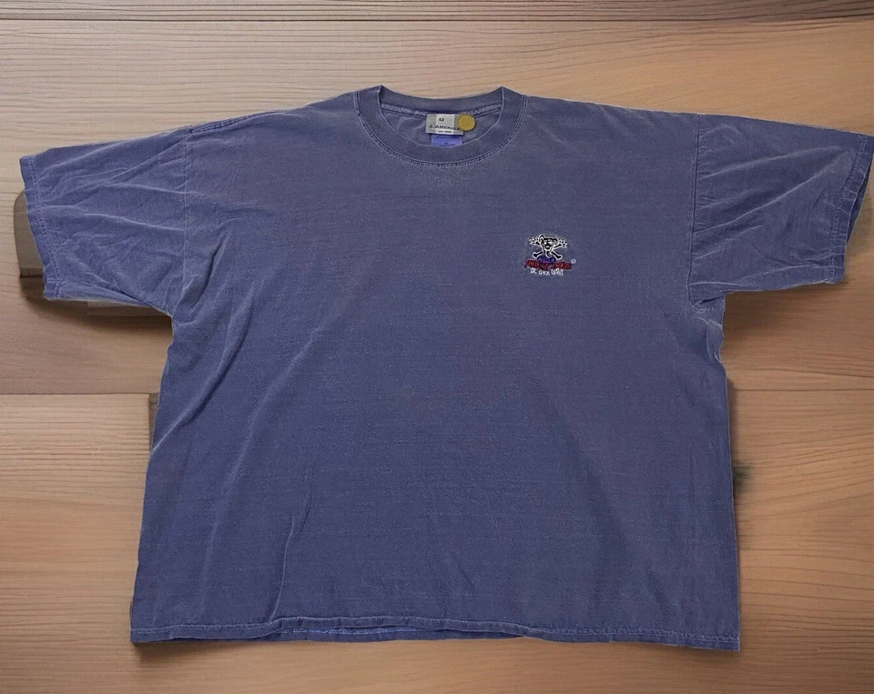 Camiseta De Colección Islas Vírgenes de los Estados Unidos Perro Alegre Bordada 2XL Desteñida RARA Foto 2 de 4