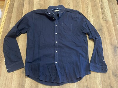 Piero Lusso Shirt, Men's Size Large, Blue, Button Down, Long Sleeve, Pocket
