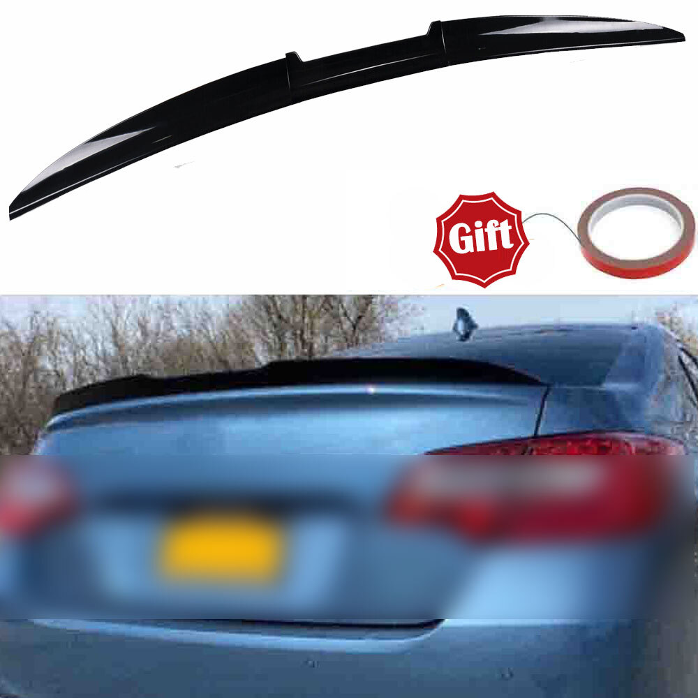 Universal 46" Rear Trunk Lip Spoiler - Duckbill Wing, Unpainted Black, No Drill Required