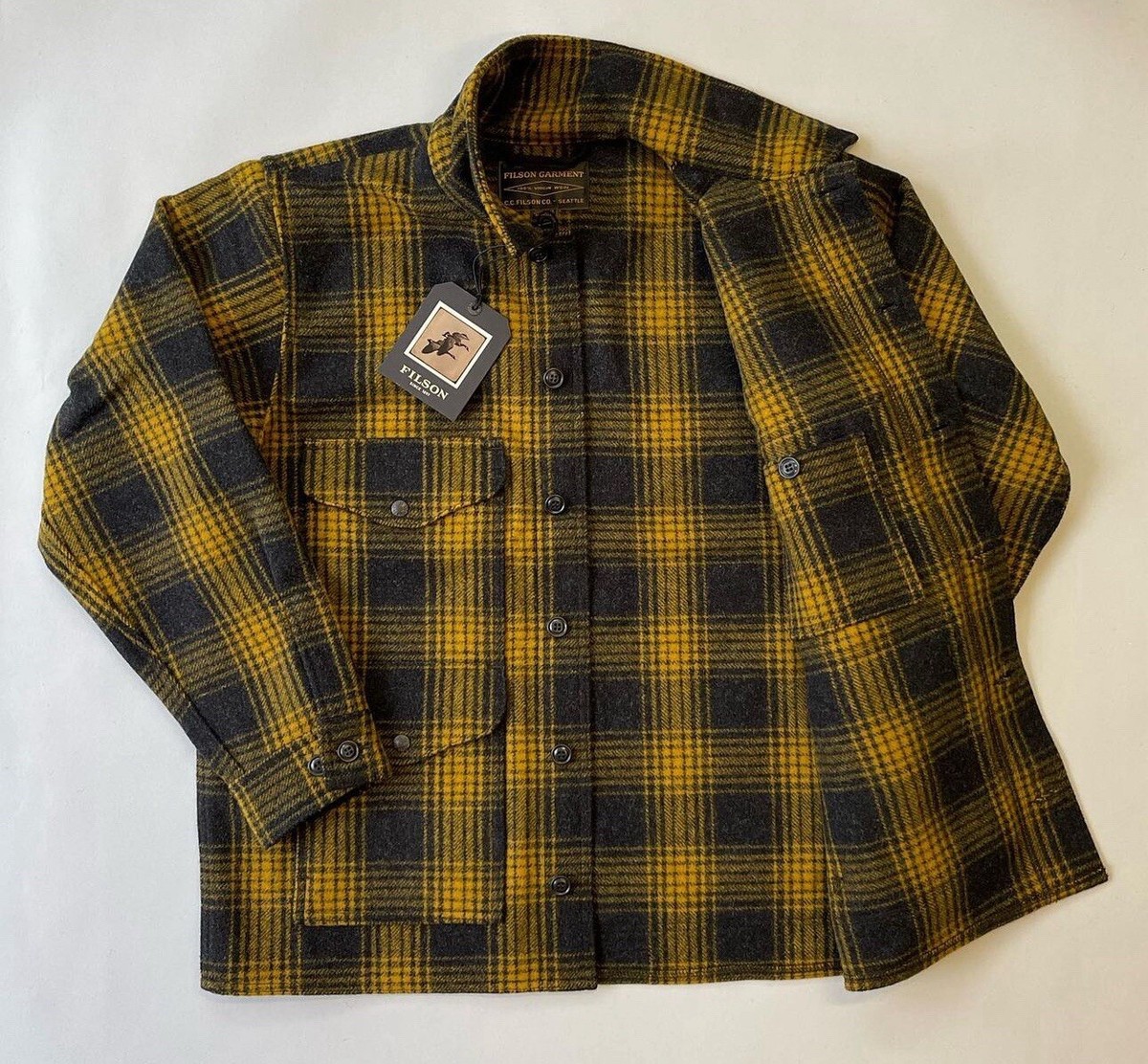 Large - Filson Mackinaw Wool Cruiser Gold Ochre NWT Item