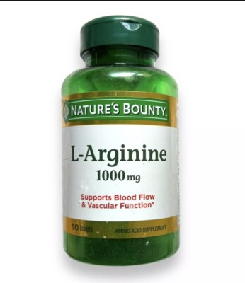 Nature's Bounty L-Arginine Amino Acid Supplement 1000 mg 50 Ct Exp. 06/2026