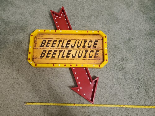 Spirit Halloween Light-Up LED Hanging Marquee Beetlejuice Movie Prop Sign - Picture 2 of 5
