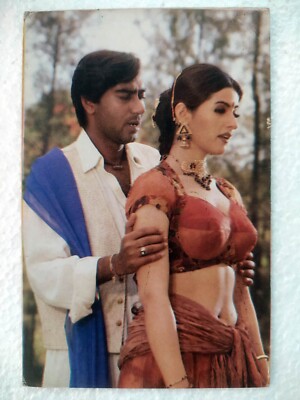 Bollywood Schauspieler Ajay Devgan Twinkle Khanna seltene Original Postkarte ...