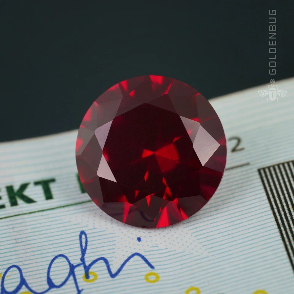 Ruby Round Cut Genuine Loose Gemstone Dark Raspberry Red Corundum Lab-Grown Gem - Image 2 of 4