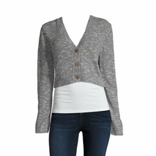 a.n.a Cropped Lightweight Cardigan/Sweater/Top Grey/White - XL