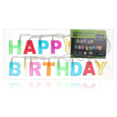 Happy Birthday LED Geburtstagslichter 13 LEDs auf ca 1,65m