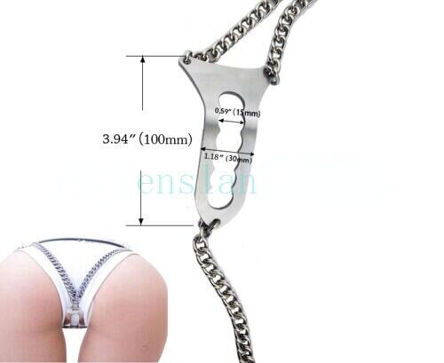 Female Stainless Steel Invisible Adjustable Chastity Device Belt Lock New BDSM - Picture 3 of 8
