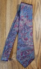 Surrey Mens Polyester Necktie Tie Abstract Art Multicolor Purple Made in USA