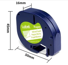 6 Label Tape Replace Dymo 91330 10697  Refills Black on White Labelmaker