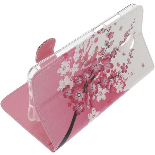 Tasche für Acer Liquid Z6 Plus Book-Style Schutz Hülle Handytasche Lila Blüten - Bild 5 von 5