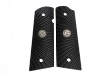 Wilson Combat - 1911 Black G10 Starburst Flat Bottom Grips - Full-Size - 351ACFS