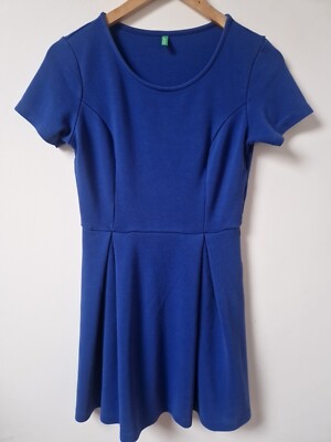 United Colors Of Benetton blaues stretchiges Skaterkleid Größe S