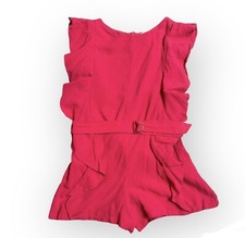 ZARA GIRLS sz 9/10t bright pink strawberry formal romper