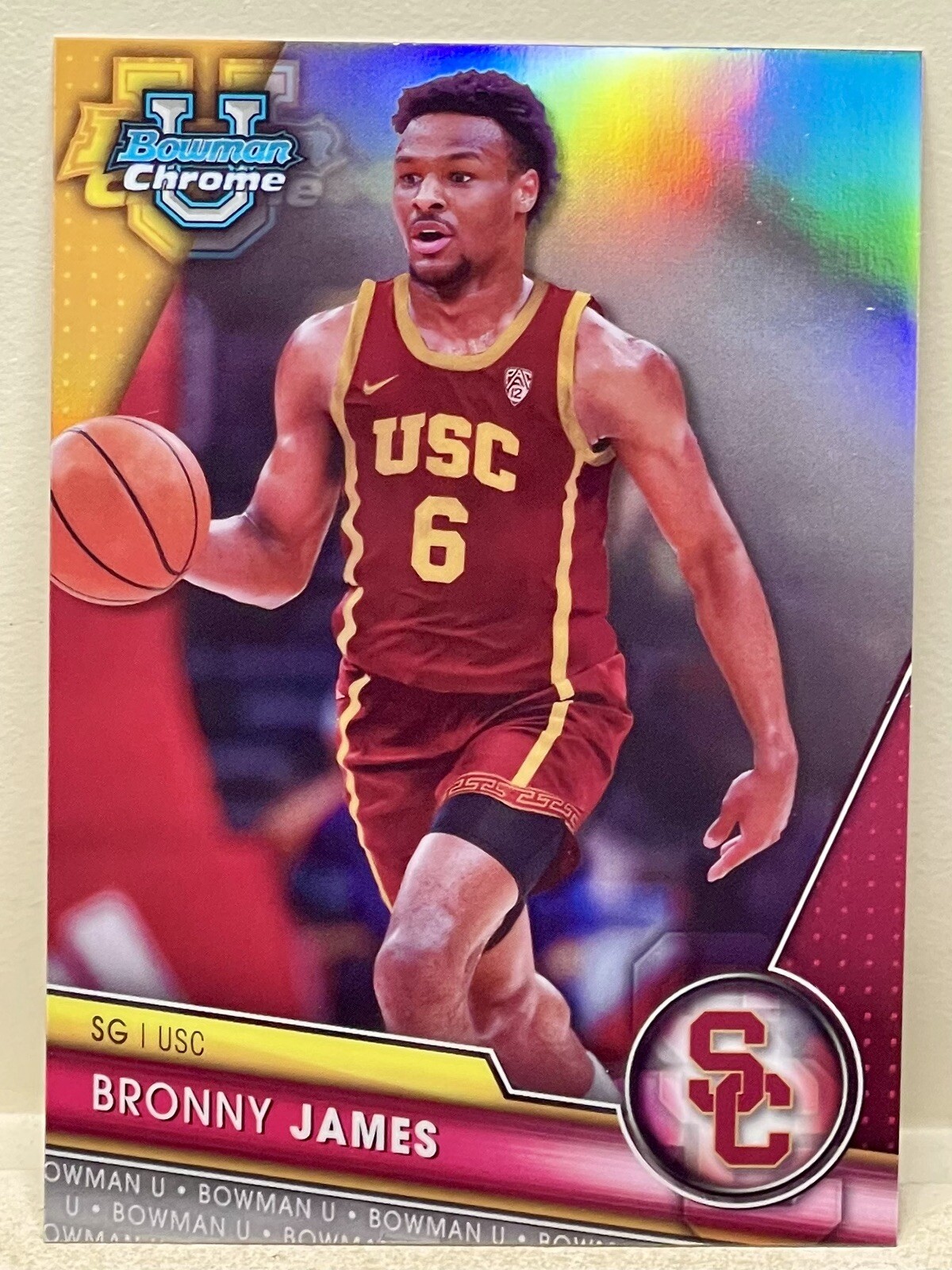 2023-24 Bowman Chrome U Bronny James Image Variation Refractor #95 SSP USC
