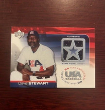 2004 UD Team USA Baseball DAVE STEWART  Certified Game Used Jersey Card