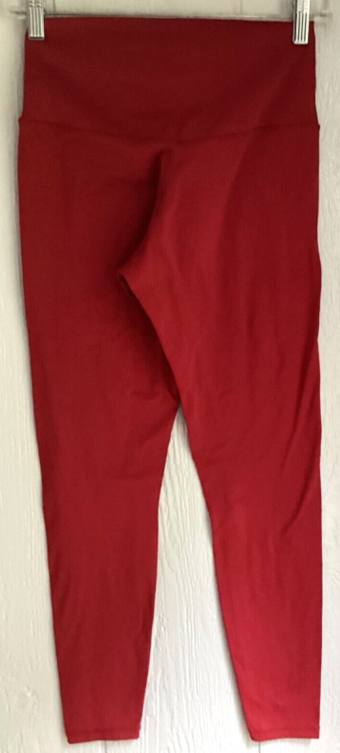 Ladies Medium Activewear Pants Solid Red Colorful… - image 4