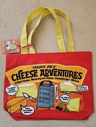 Trader Joe's Cheese Shopping Canvas Bag NEW With Tag
