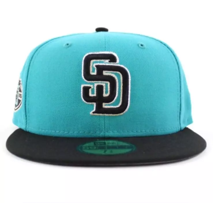 New Era 7 3/8 San Diego Padres 10th Anniversary 59Fifty Fitted Hat Teal
