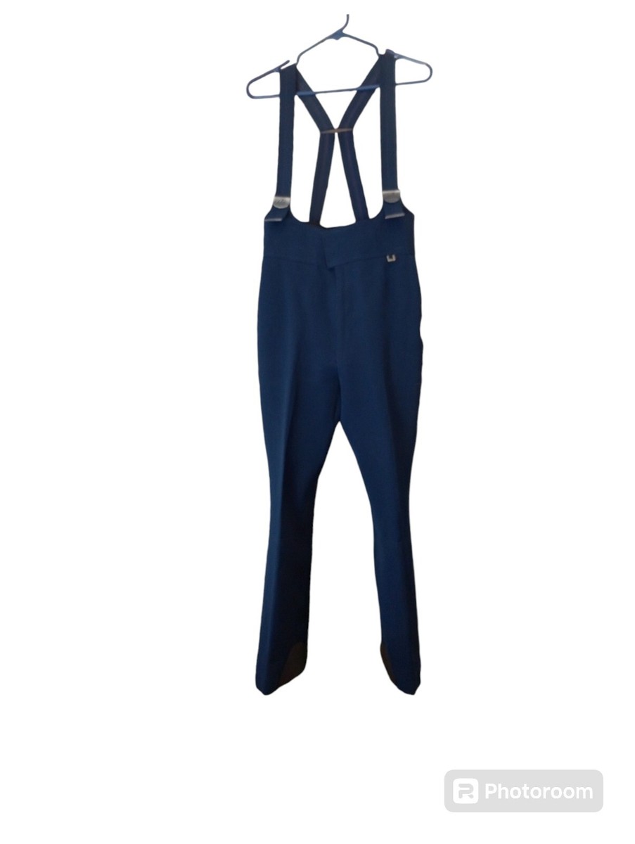 Roffe ski pants With Suspenders Waist 28 Inseam 27 Solid Navy Dark Blue VTG 