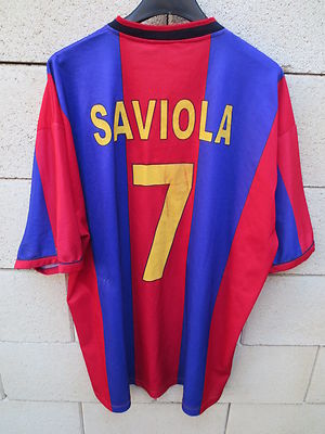 VINTAGE Maillot BARCELONE BARCELONA camiseta SAVIOLA n°7 shirt jersey XXL