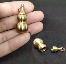 Brass Pill Waterproof Medicine Box Case Necklace Pendant Gourd Container