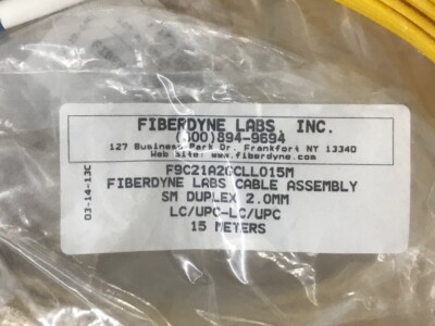 Fiberdyne Cable Assembly SM Duplex Cable 2mm LC/UPC-LC/UPC 15 meters  Lot of 6
