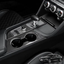 For Genesis G70 2019-2025 Carbon Fiber Console Gear Shift Set Panel Cover Trims