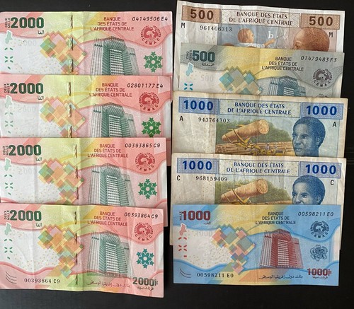 9 Stück Zentralafrika Lots 500 - 1000 - 2000 Francs *** ss ***