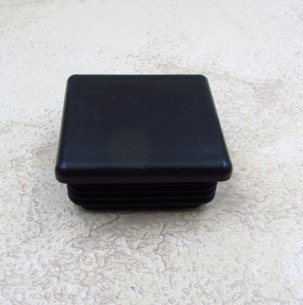 QTY 4  Black 1-3/4" Inch, 10-14 Gauge Square Tube End Cap Plastic Insert Plugs