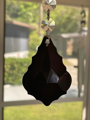5 BLACK CHANDELIER CRYSTAL Pendant Sun Catcher Lamp Prisms Parts 2.5" - Picture 2 of 10