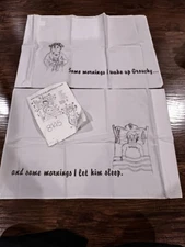 Vintage Tri-Chem Liquid Embroidery Fabric Paint Pillowcase Set GROUCHY 8145