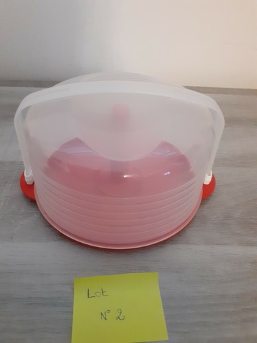 Lot De 2 Mini Cloches à Fromage TUPPERWARE - Rouge - Occasion