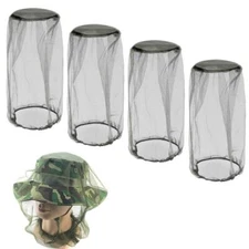 4 Pack Mosquito Mesh Head Net for Outdoor Fishing Hiking Beekeeping Gardening