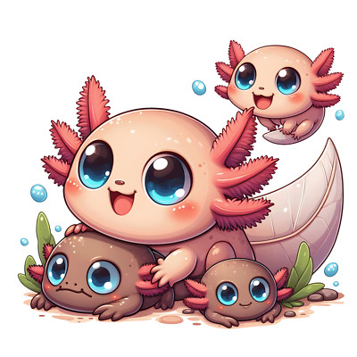 Wandtattoo Aufkleber Cartoon Axolotl Wandaufkleber 18X18cm Groß