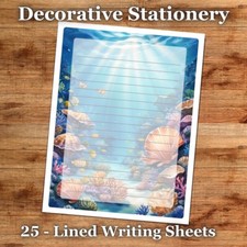 25 Sheets Decorative Paper Letter Writing Paper Color Stationery - Sea Life 028