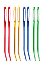 2/ 4 pc  Aluminium Bent Tip Tapestry Darning Knitting  Big Eye Sewing Needle 7cm