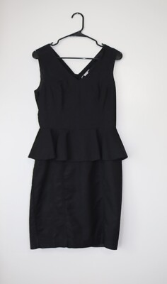 H&M Black Peplum Work Dress - Pencil Skirt - Solid Black Size 8 - Gold Zipper | eBay H&M Black Peplum Work Dress - Pencil Skirt - Solid Black Size 8 - Gold Zipper | eBay