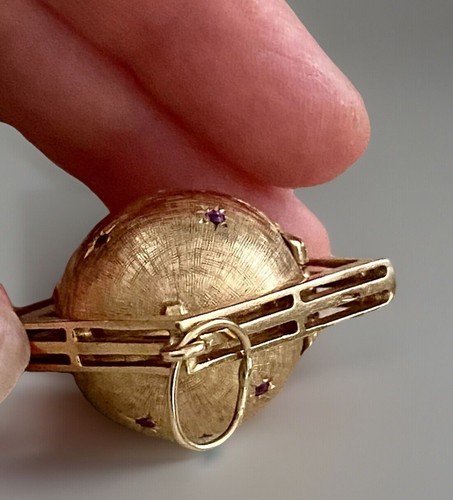 VTG 14K Orb Globe Locket Pendant Charm w/ Gold Folding Picture Frames 24 Grams! - Picture 8 of 21