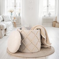 Sitzhocker FineBuy Hocker Mit Stauraum Rund 40 Cm Baumwolle Boho Polsterhocker
