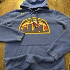 Denver Nuggets Pullover Mens Med Blue Hoodie City Edition NBA Basketball Nike