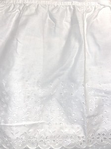 Vtg Twin Embroidered Floral Cotton White Eyelet Ruffle Bed Skirt 39”x76” NWOT