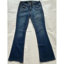 American Eagle Outfitters Artist Jeans Womens 8 Blue Distressed Bootcut Low Rise