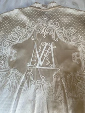 ESCADA VINTAGE SILK BLOUSE IN CREAM TEXTURED SILK IN MARGARETHA LEY MONOGRAM 38