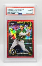 Tyler Soderstrom 2024 Topps Chrome Logofractor Rc Rookie Red Refractor /5 PSA 10